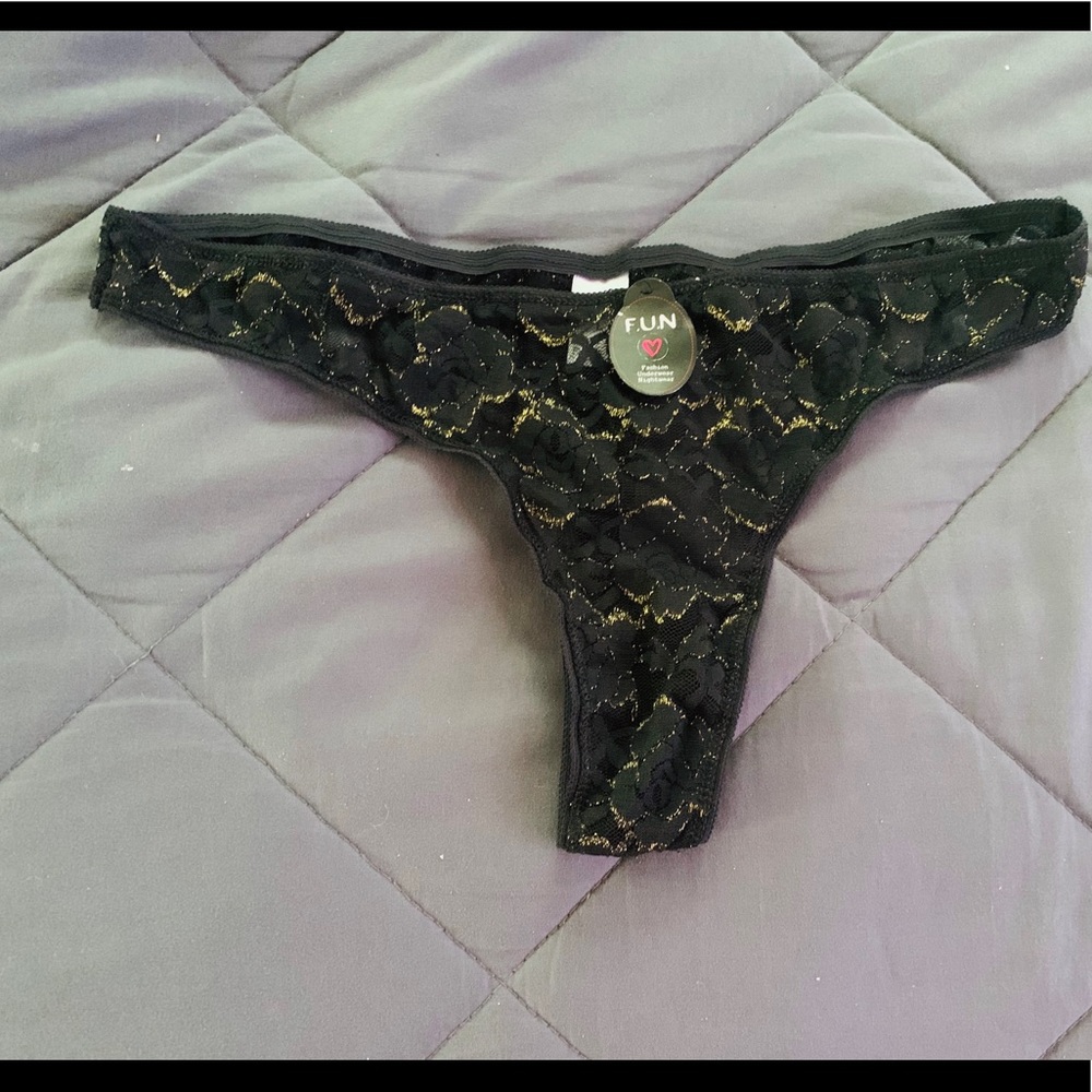 Black sheer thong